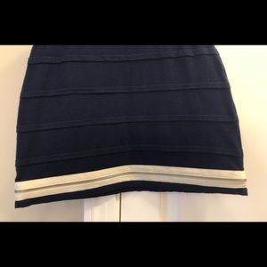 Herve Leger/Balmain inspired navy & cream mini